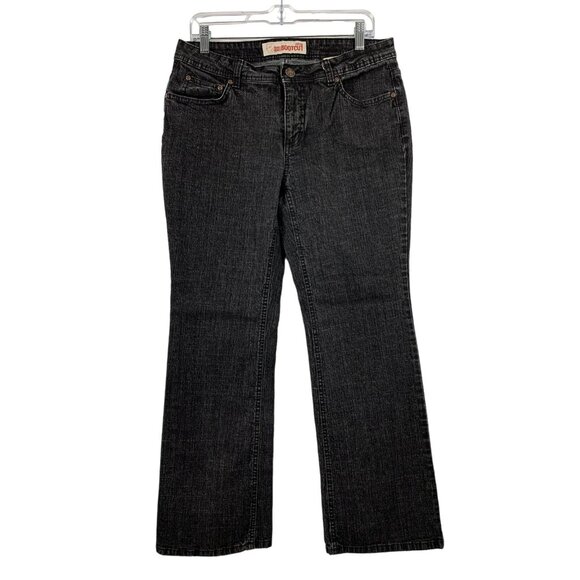 Faded Glory Stretch Womens Bootcut Jeans Black Size 12 Large Petite Denim Casual - Picture 1 of 14